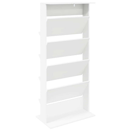 Magasin Rack med hylde Hvid 70 x 41 x 156 cm Konstrueret træ