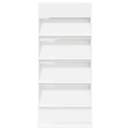 Magasin Rack med hylde Hvid 70 x 41 x 156 cm Konstrueret træ