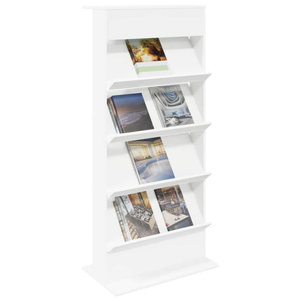 Magasin Rack med hylde Hvid 70 x 41 x 156 cm Konstrueret træ