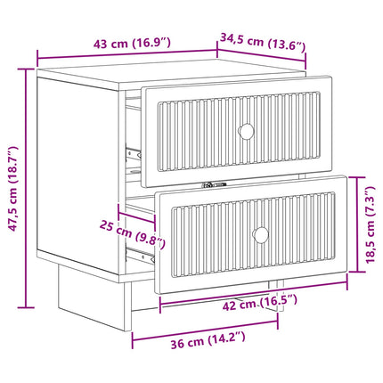 Natskab Sonoma-eg 43 x 34,5 x 47,5 cm Konstrueret træ