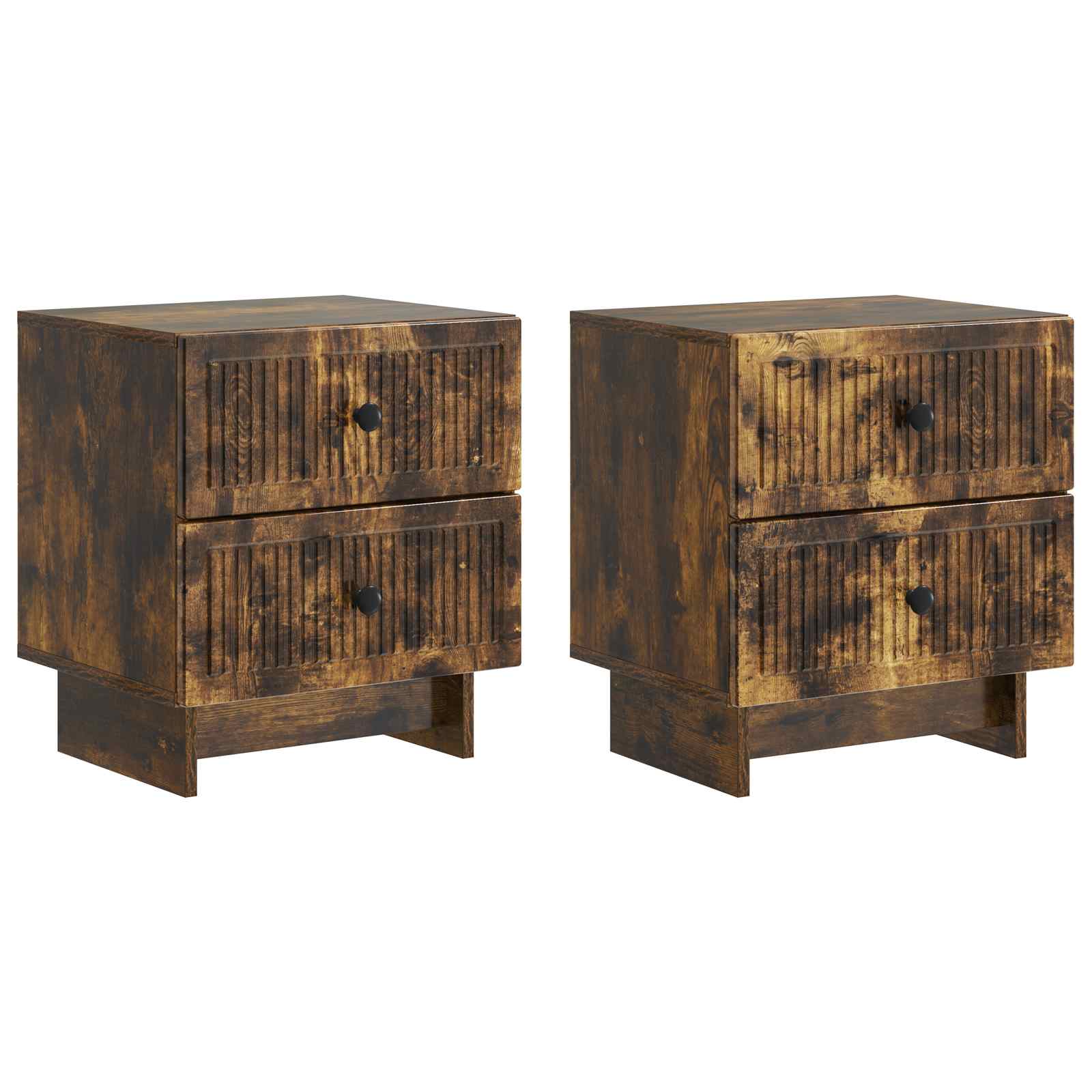 Natskab 2 pcs Røget eg 43 x 34,5 x 47,5 cm Konstrueret træ
