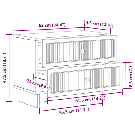 Natskab Sonoma-eg 62 x 34,5 x 47,5 cm Konstrueret træ