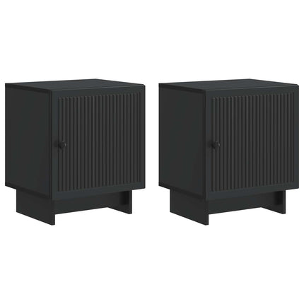 Natskab 2 pcs Sort 43 x 34,5 x 50 cm Konstrueret træ