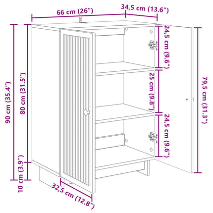 Sideboard Betongrå 66 x 34,5 x 90 cm Konstrueret træ