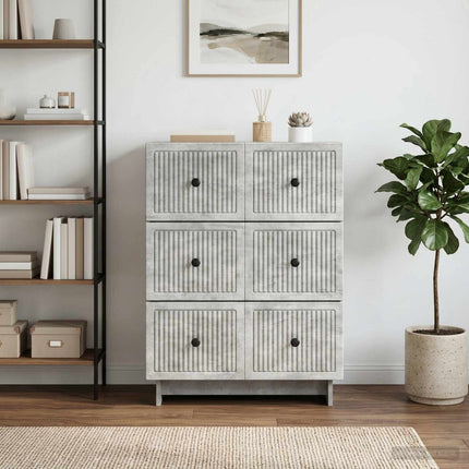 Skuffeskab 66 x 34,5 x 90 cm Konstrueret træ Betongrå