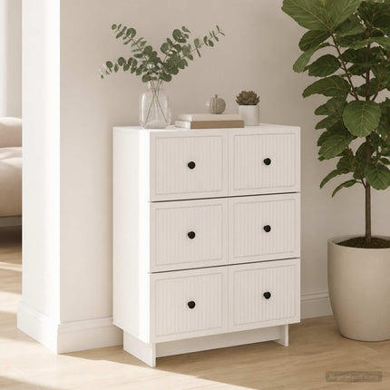 Skuffeskab 66 x 34,5 x 90 cm Konstrueret træ Hvid højglans