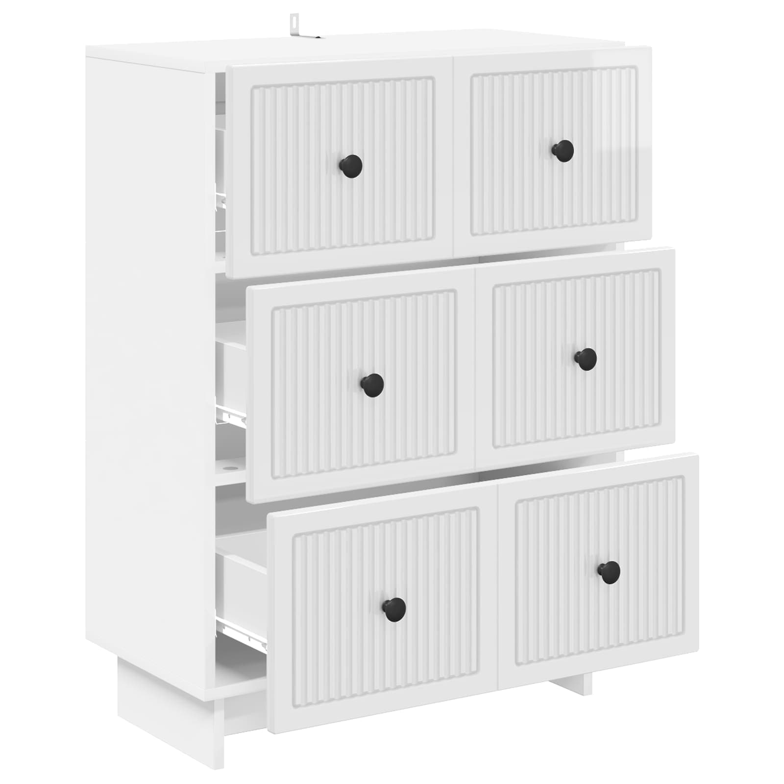 Skuffeskab Hvid højglans 66 x 34,5 x 90 cm Konstrueret træ