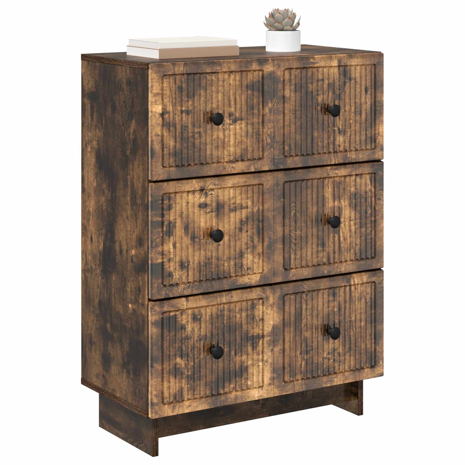 Skuffeskab Røget eg 66 x 34,5 x 90 cm Konstrueret træ