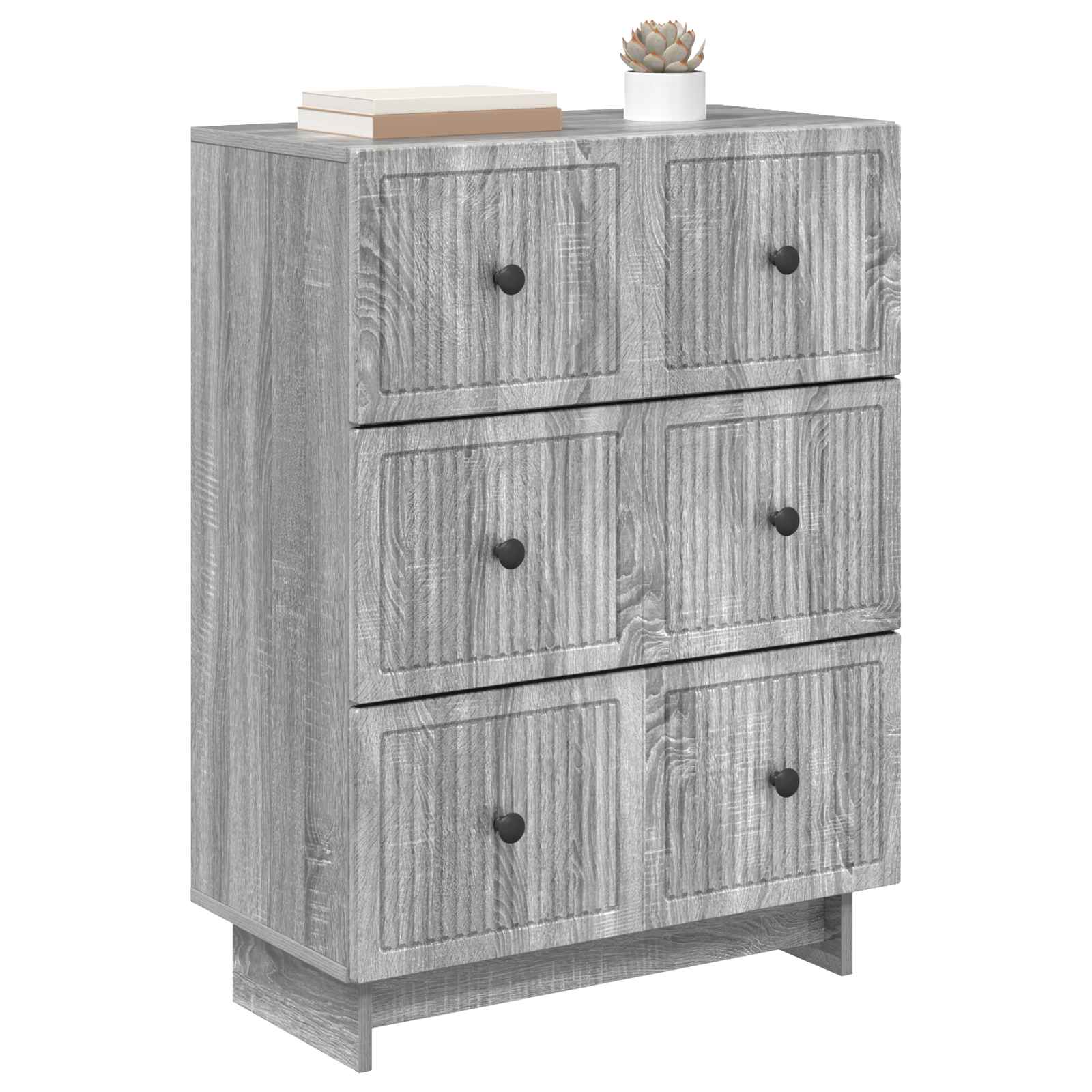 Skuffeskab Grå sonoma-eg 66 x 34,5 x 90 cm Konstrueret træ