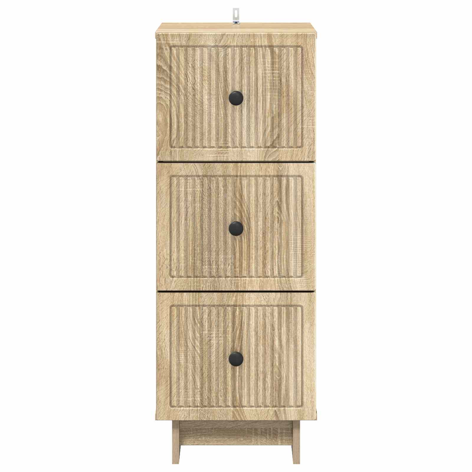Skuffeskab Sonoma-eg 33 x 34,5 x 90 cm Konstrueret træ