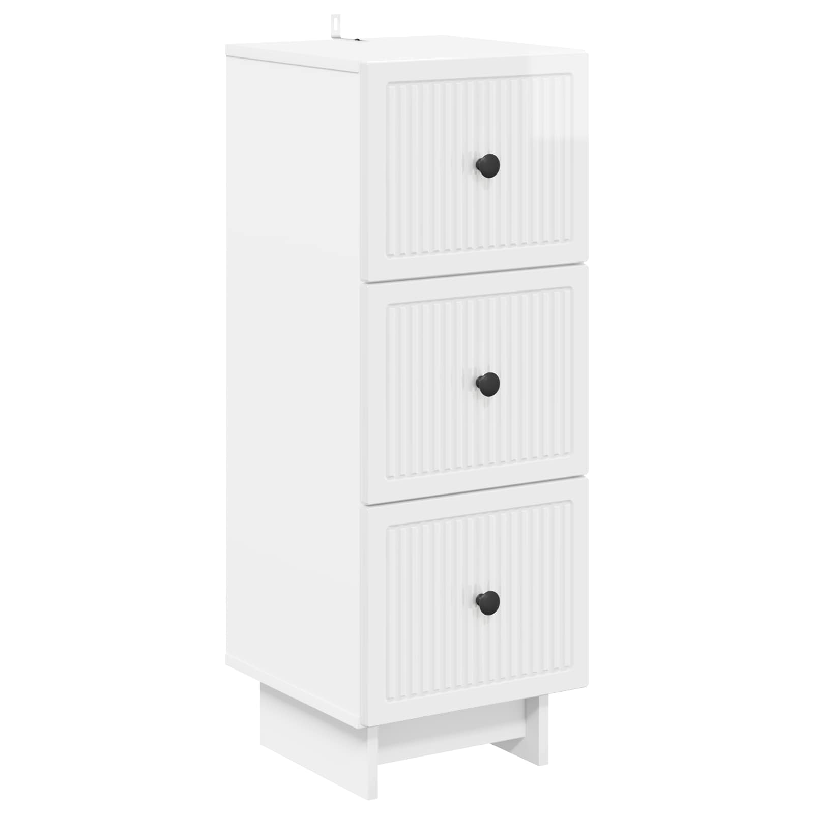 Skuffeskab Hvid højglans 33 x 34,5 x 90 cm Konstrueret træ