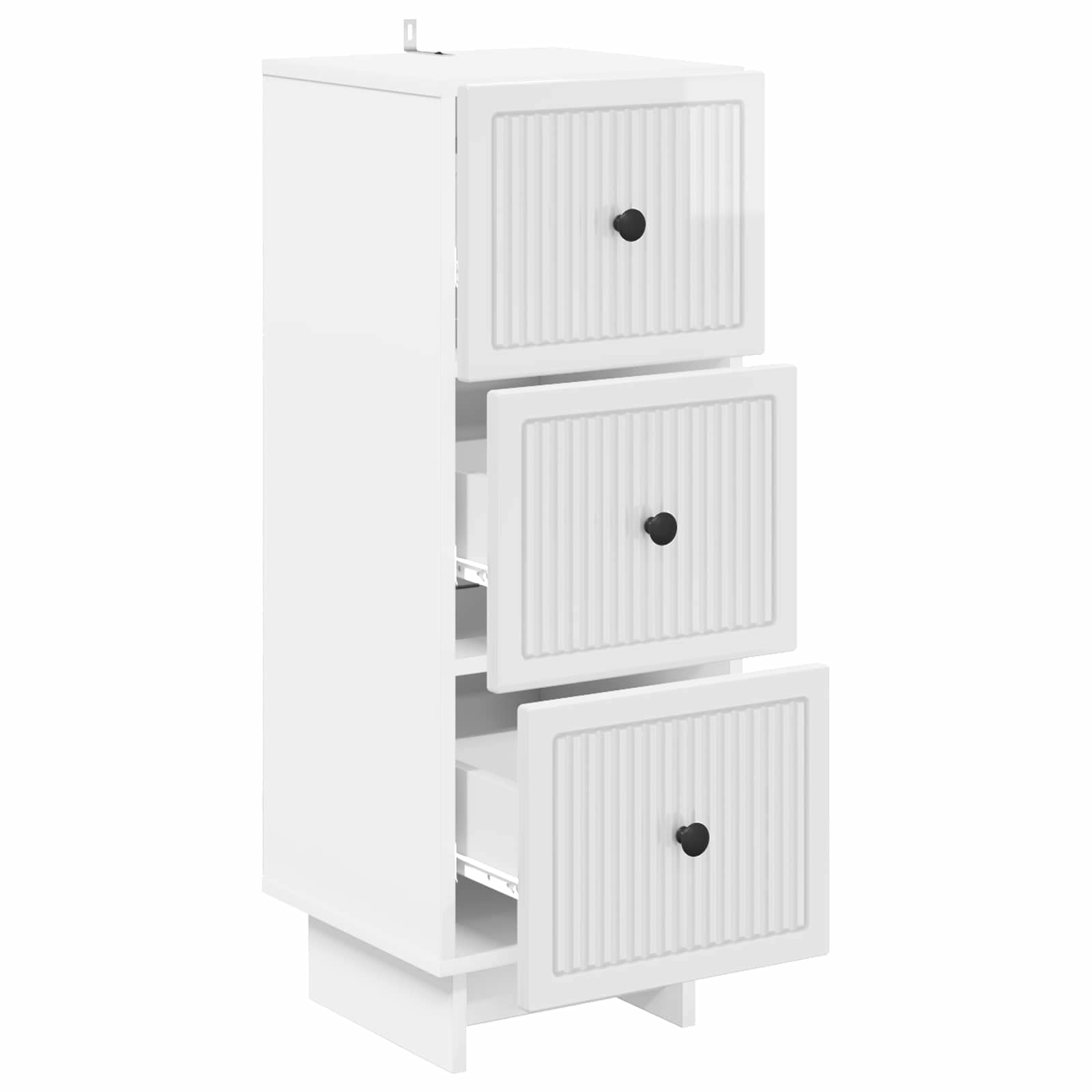 Skuffeskab Hvid højglans 33 x 34,5 x 90 cm Konstrueret træ