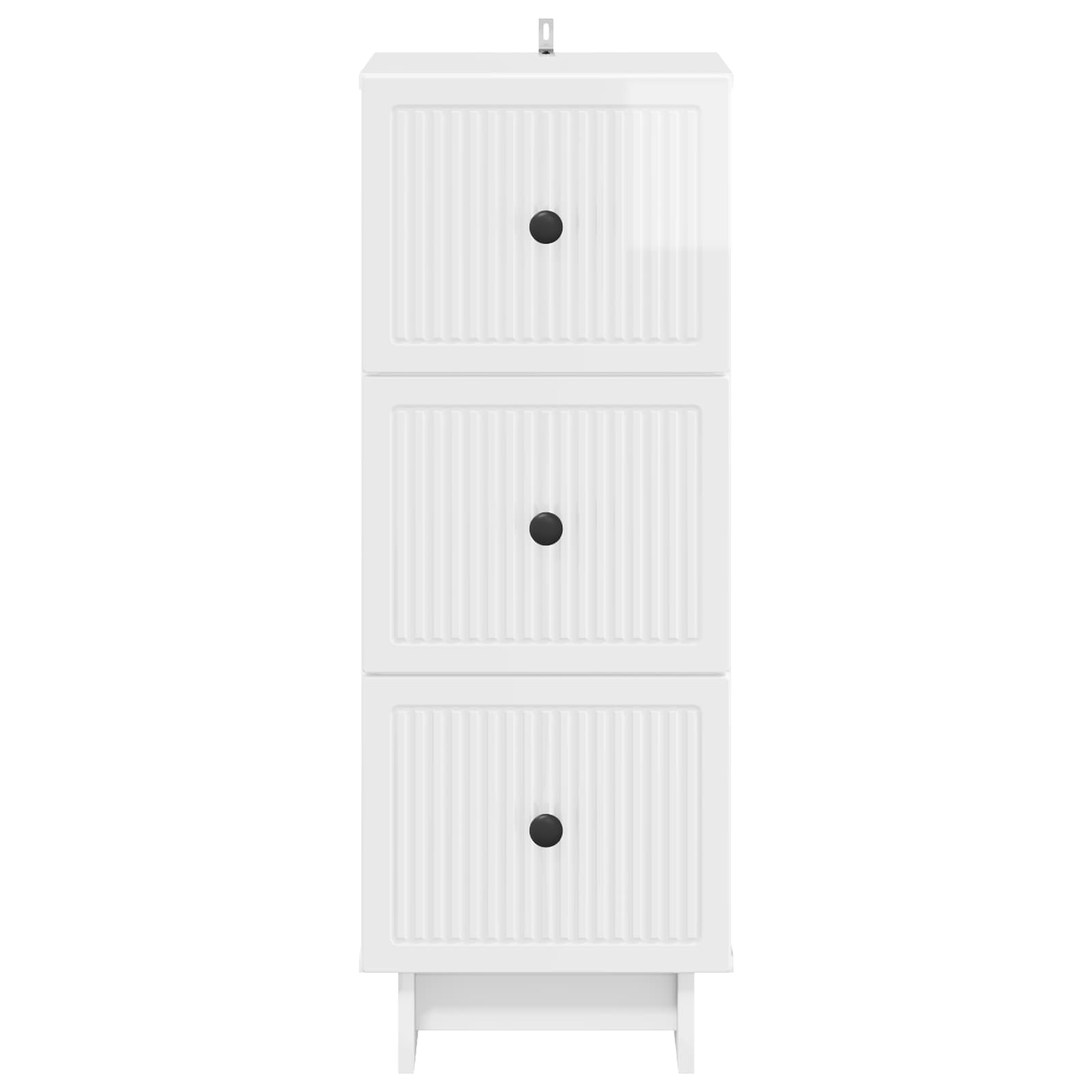 Skuffeskab Hvid højglans 33 x 34,5 x 90 cm Konstrueret træ