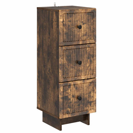 Skuffeskab Røget eg 33 x 34,5 x 90 cm Konstrueret træ