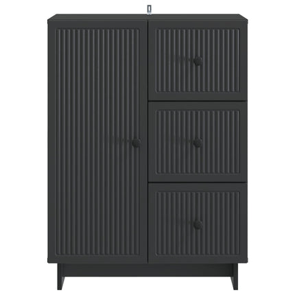 Sideboard med skuffe Sort 66 x 34,5 x 90 cm Konstrueret træ