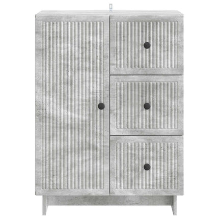 Sideboard med skuffe Betongrå 66 x 34,5 x 90 cm Konstrueret træ