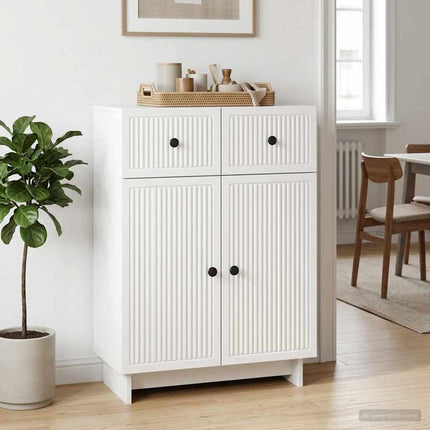 Sideboard Hvid højglans 66 x 34,5 x 90 cm Konstrueret træ