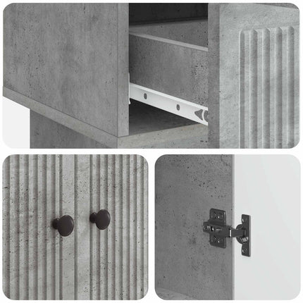 Sideboard BetonGrå 66 x 34,5 x 95 cm Konstrueret træ