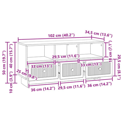 TV-skab med skuffe Hvid 102 x 34,5 x 50 cm Konstrueret træ