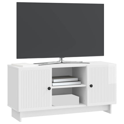 TV-skab 102 x 34,5 x 50 cm Hvid højglans Konstrueret træ