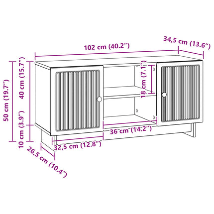 TV-skab 102 x 34,5 x 50 cm Grå Sonoma Konstrueret træ