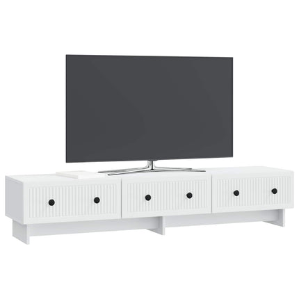 TV-skab med skuffe Hvid 147 x 34,5 x 30 cm Konstrueret træ