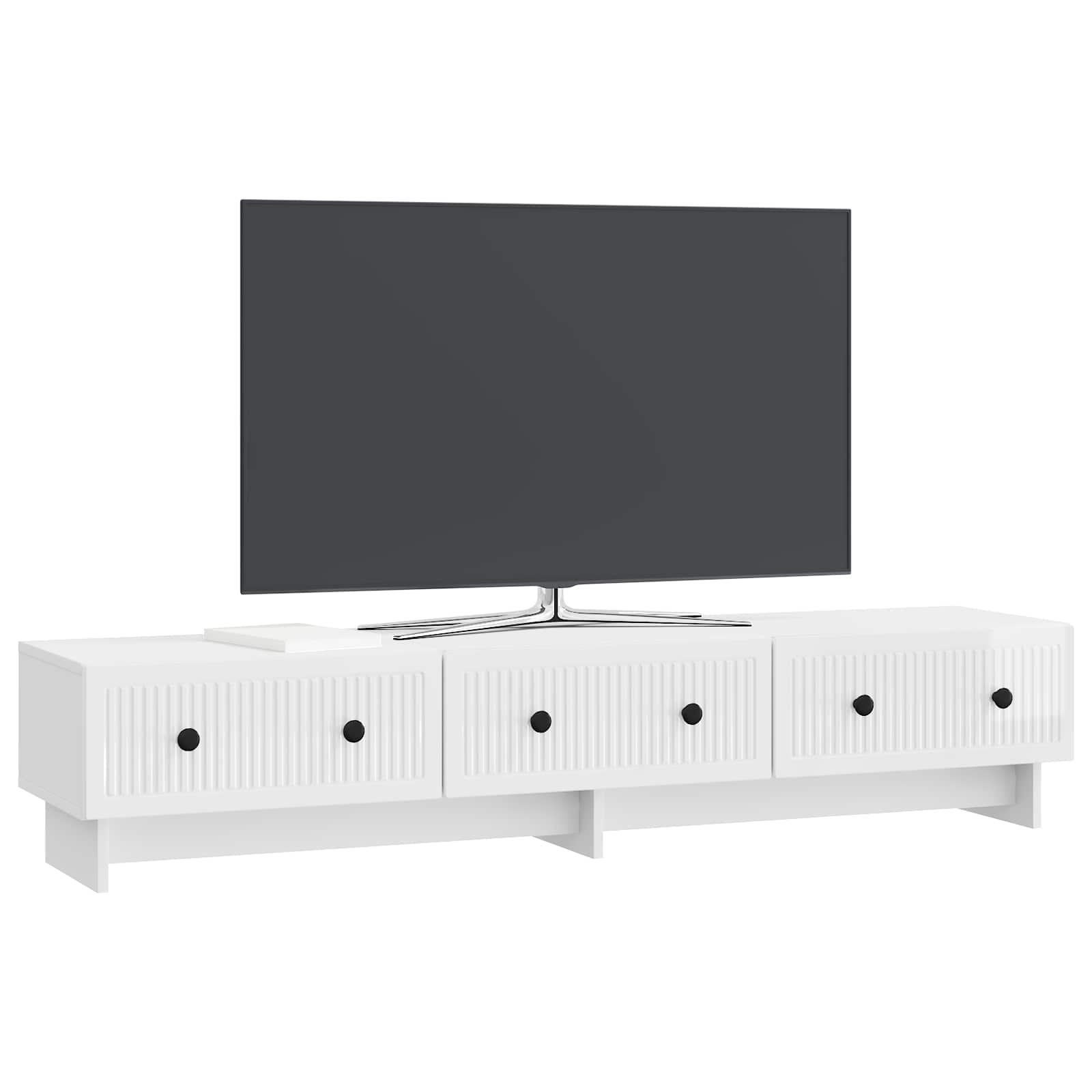 TV-skab Hvid højglans 147 x 34,5 x 30 cm Konstrueret træ