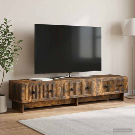 TV-skab med skuffe Røget eg 147 x 34,5 x 30 cm Konstrueret træ