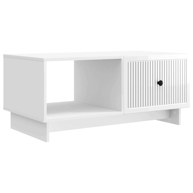 Sofabord Hvid højglans 90 x 50 x 40 cm Konstrueret træ