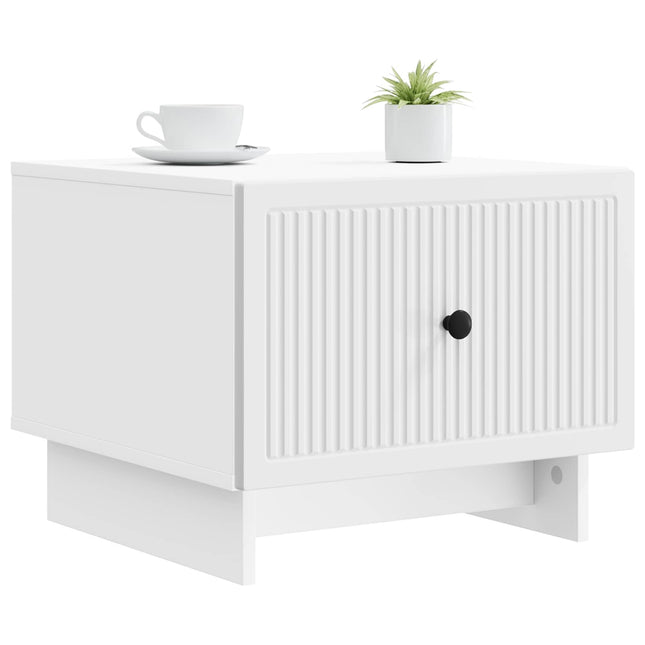Sofabord med skuffe Hvid 49 x 50 x 40 cm Konstrueret træ