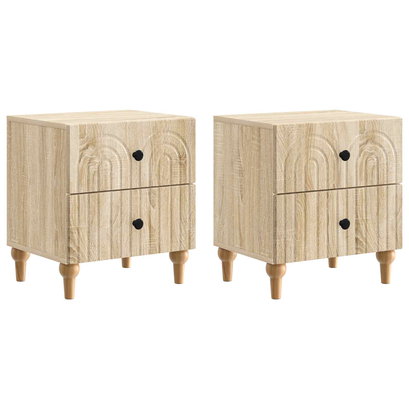Natskab 2 pcs Sonoma-eg 43 x 34,5 x 48 cm Konstrueret træ