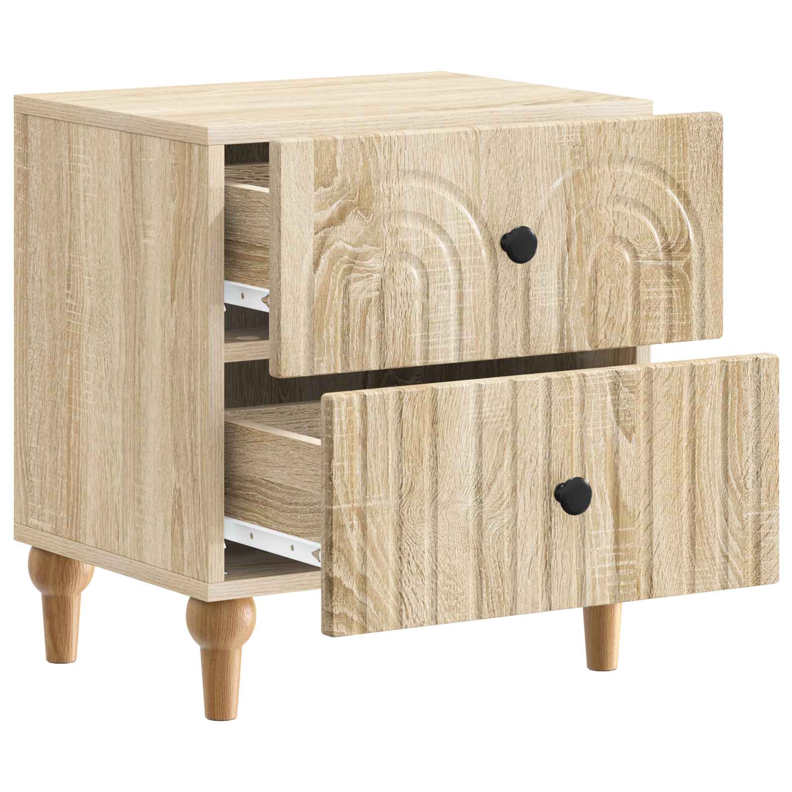 Natskab 2 pcs Sonoma-eg 43 x 34,5 x 48 cm Konstrueret træ