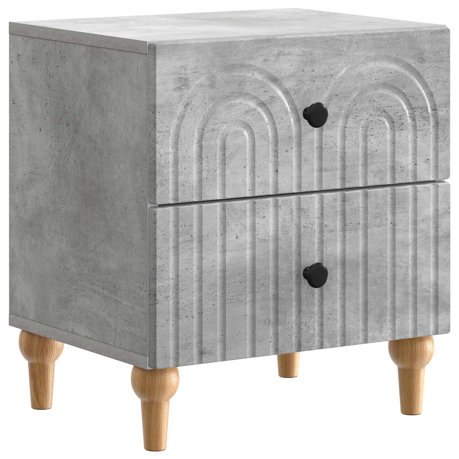 Natskab 2 pcs Betongrå 43 x 34,5 x 48 cm Konstrueret træ
