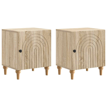 Natskab 2 stk. Sonoma-eg 43 x 34,5 x 50 cm Konstrueret træ