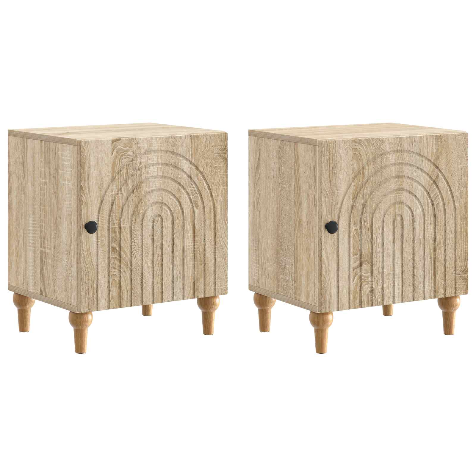 Natskab 2 pcs Sonoma-eg 43 x 34,5 x 50 cm Konstrueret træ