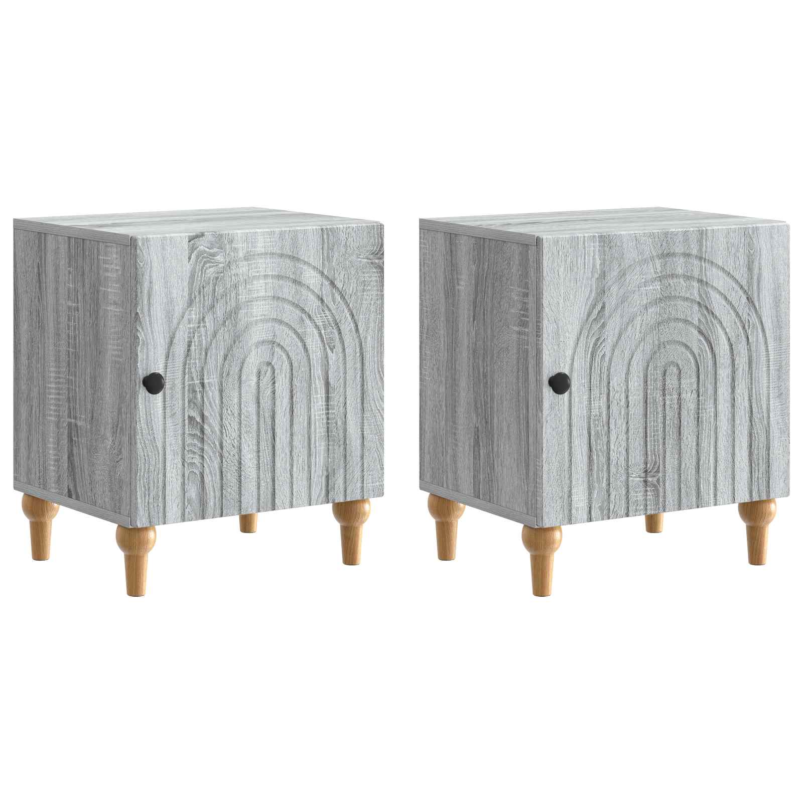 Natskab 2 pcs Grå sonoma-eg 43 x 34,5 x 50 cm Konstrueret træ