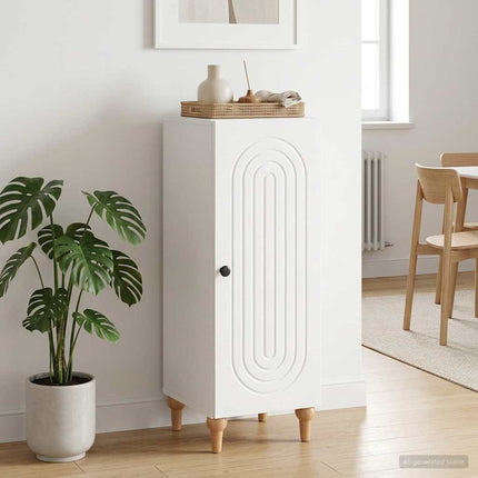 Sideboard Hvid højglans 33 x 34,5 x 90 cm Konstrueret træ