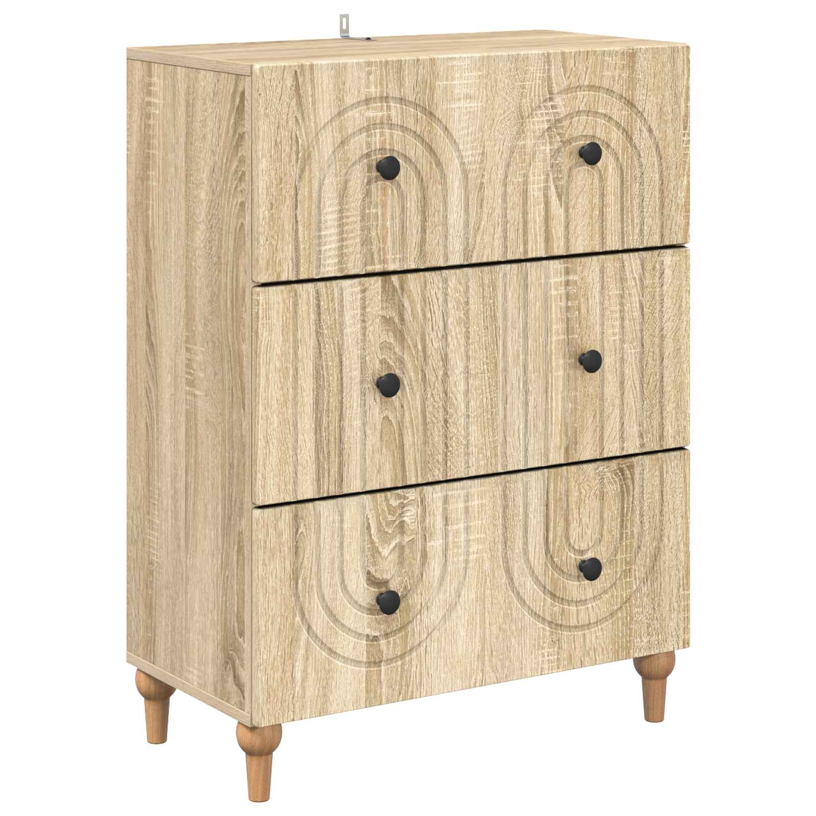 Skuffeskab Sonoma-eg 66 x 34,5 x 90 cm Konstrueret træ