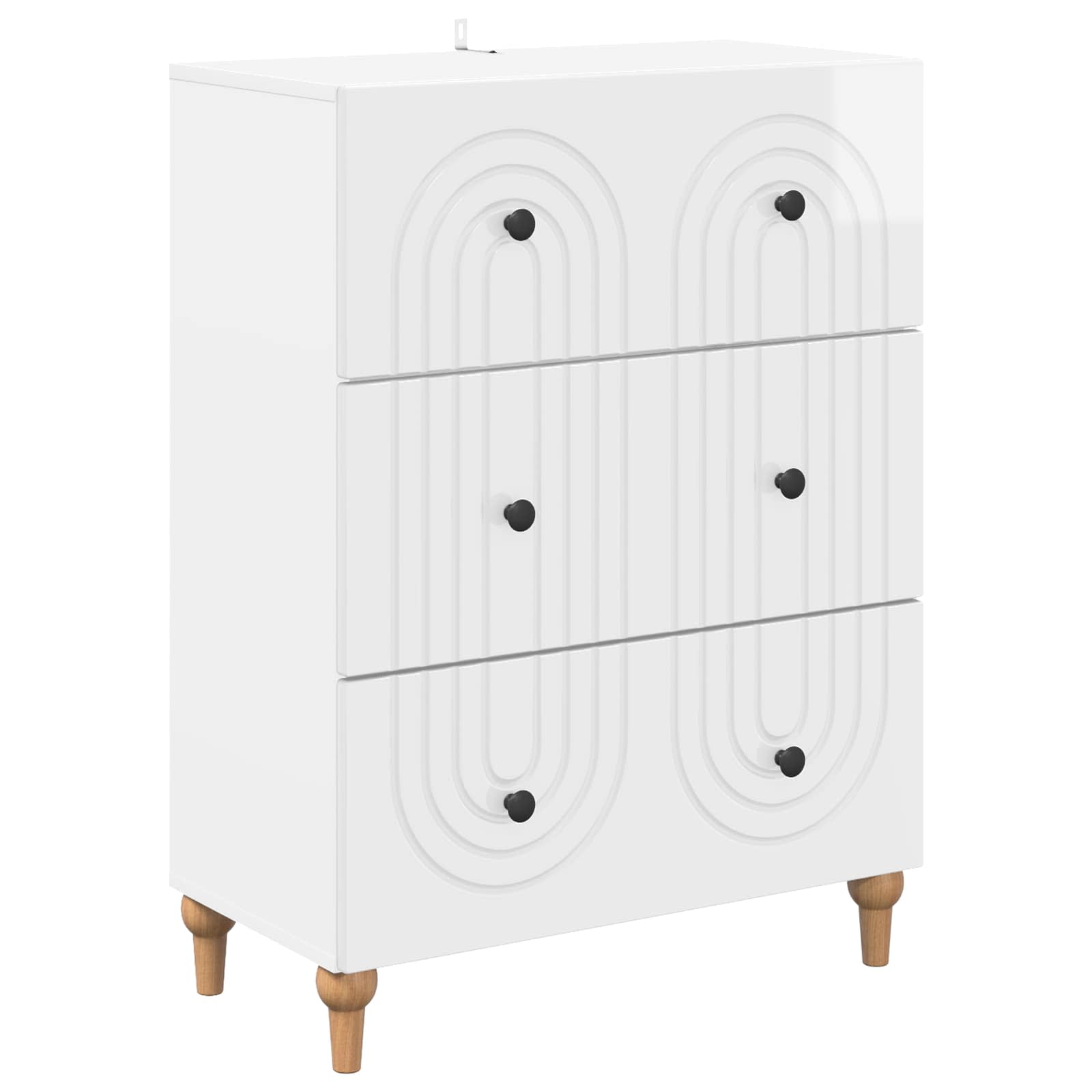 Skuffeskab Hvid højglans 66 x 34,5 x 90 cm Konstrueret træ