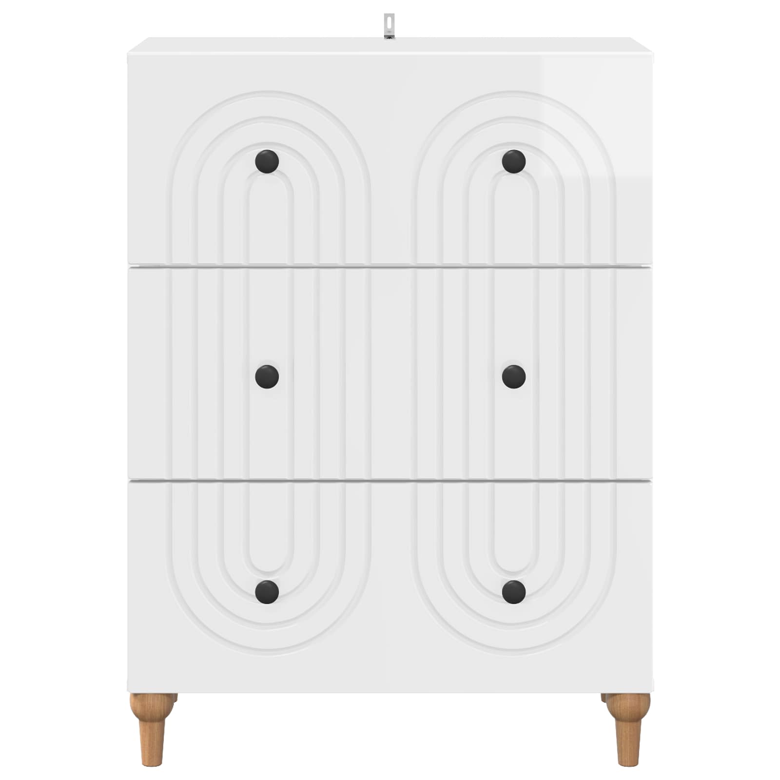 Skuffeskab Hvid højglans 66 x 34,5 x 90 cm Konstrueret træ