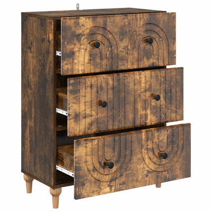 Skuffeskab Røget eg 66 x 34,5 x 90 cm Konstrueret træ
