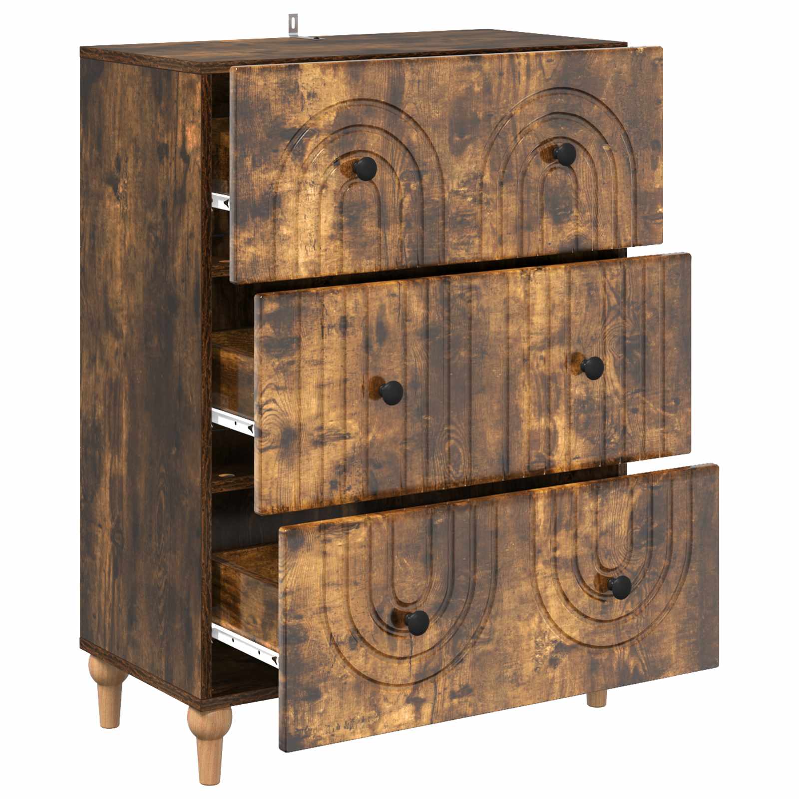 Skuffeskab Røget eg 66 x 34,5 x 90 cm Konstrueret træ
