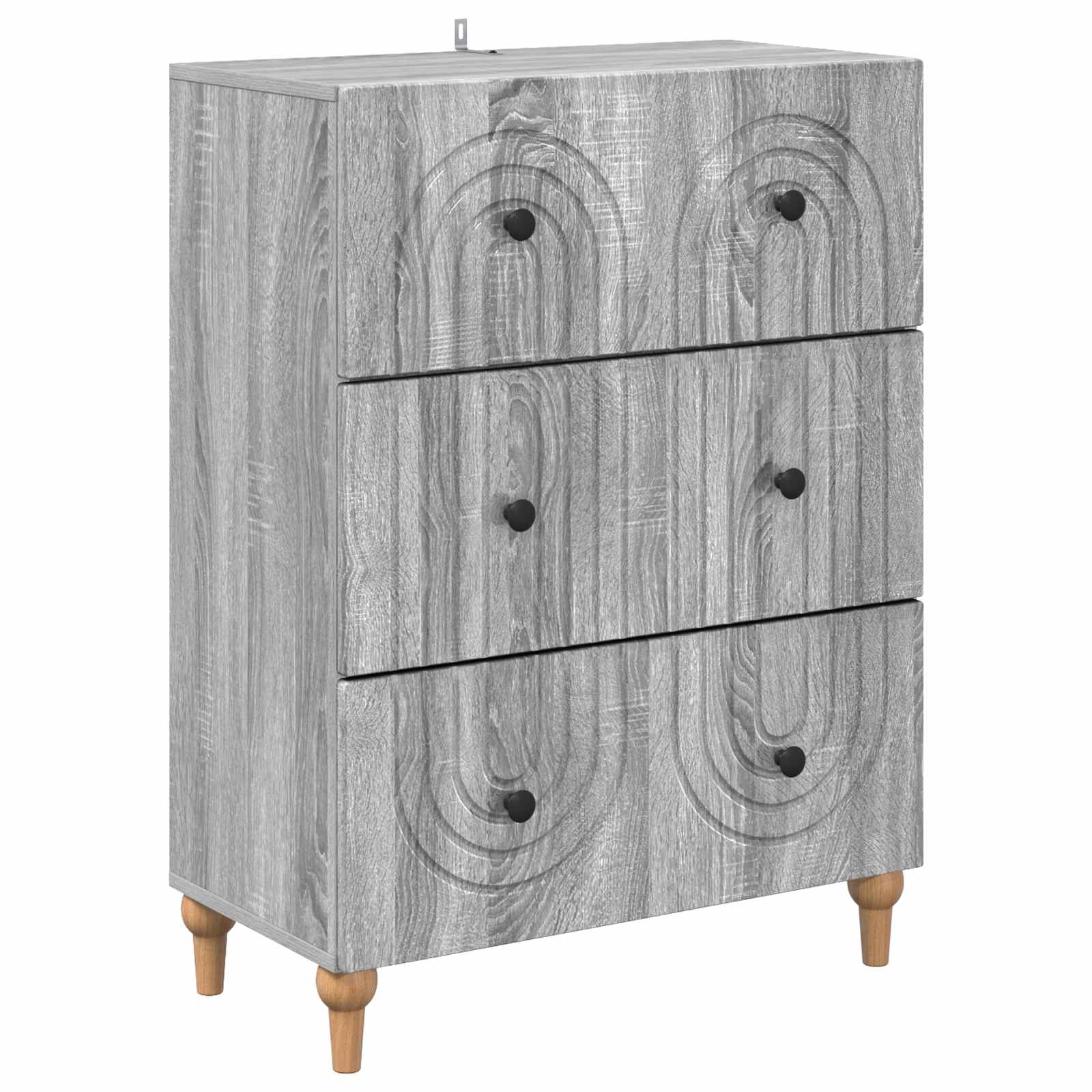 Skuffeskab Grå sonoma-eg 66 x 34,5 x 90 cm Konstrueret træ