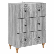 Skuffeskab Grå sonoma-eg 66 x 34,5 x 90 cm Konstrueret træ