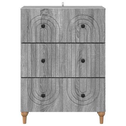 Skuffeskab Grå sonoma-eg 66 x 34,5 x 90 cm Konstrueret træ