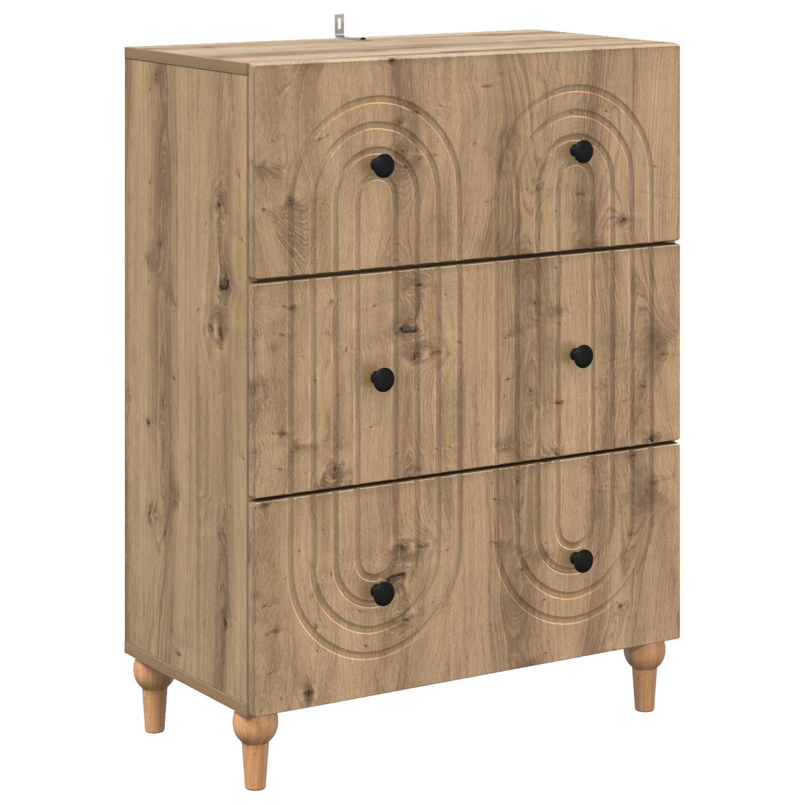 Skuffeskab Artisan-eg 66 x 34,5 x 90 cm Konstrueret træ