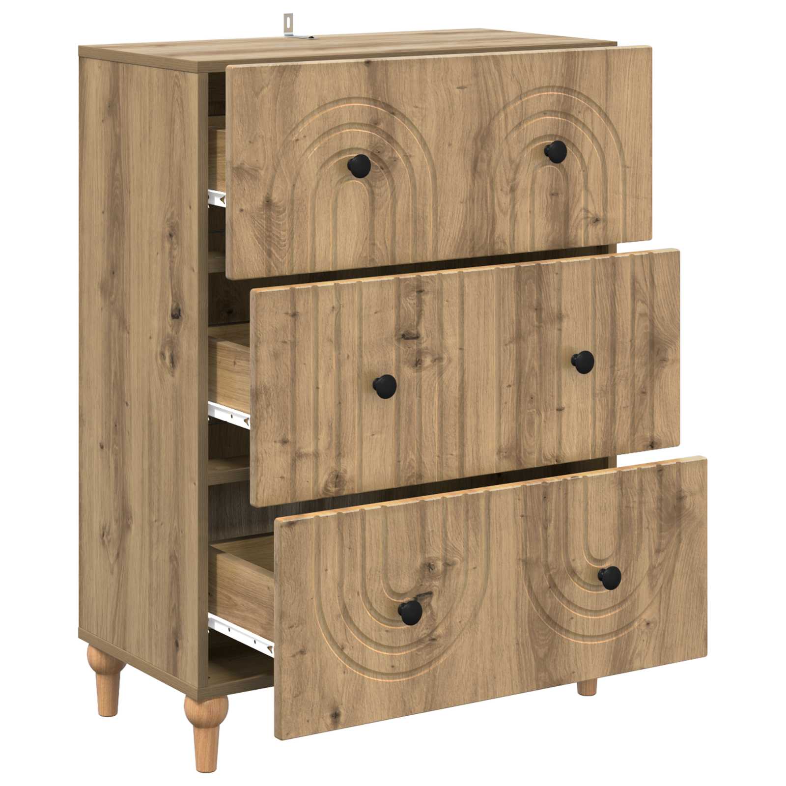 Skuffeskab Artisan-eg 66 x 34,5 x 90 cm Konstrueret træ