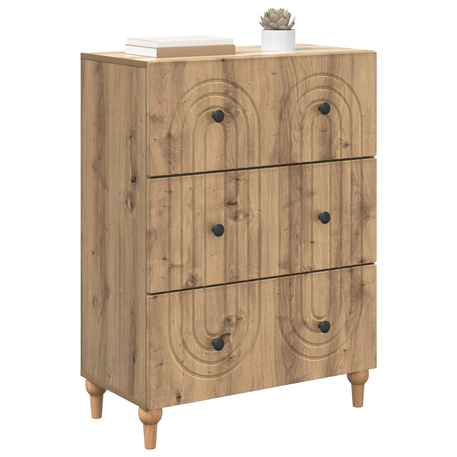 Skuffeskab Artisan-eg 66 x 34,5 x 90 cm Konstrueret træ