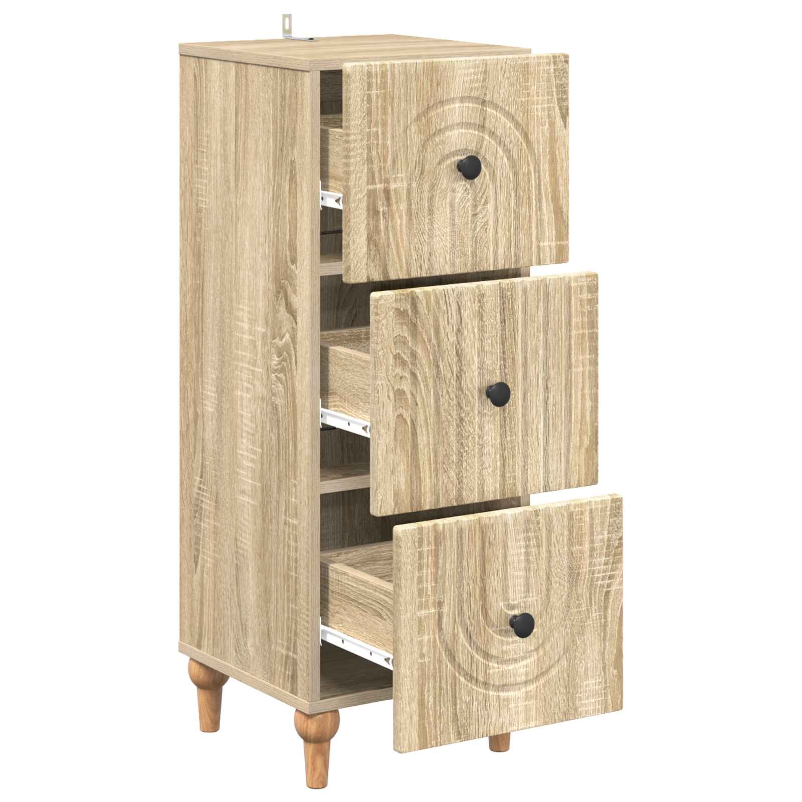 Skuffeskab Sonoma-eg 33 x 34,5 x 90 cm Konstrueret træ