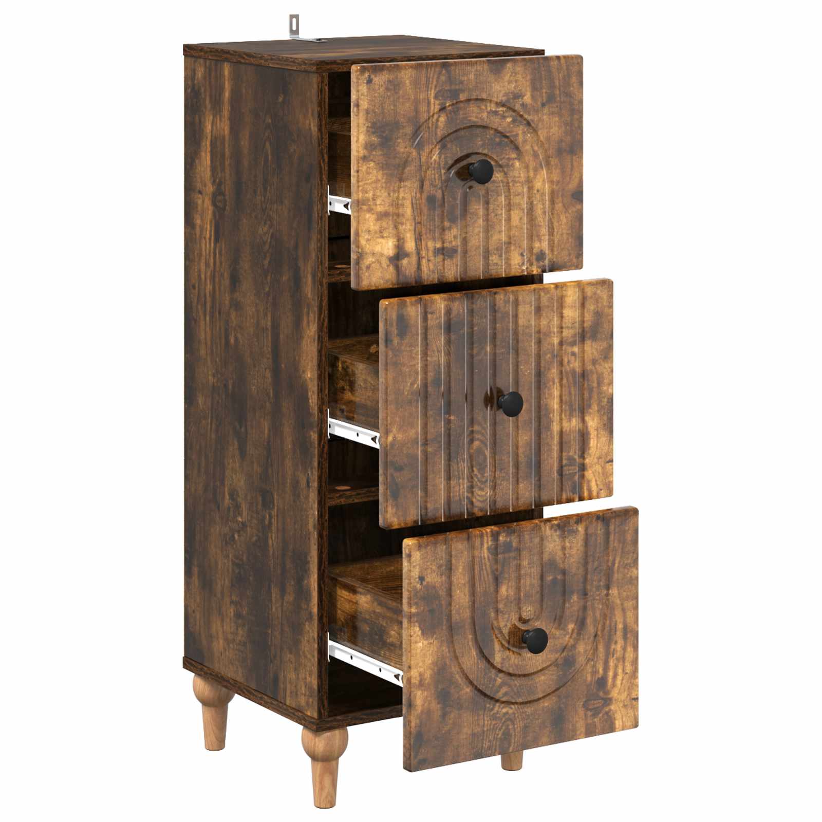 Skuffeskab Røget eg 33 x 34,5 x 90 cm Konstrueret træ